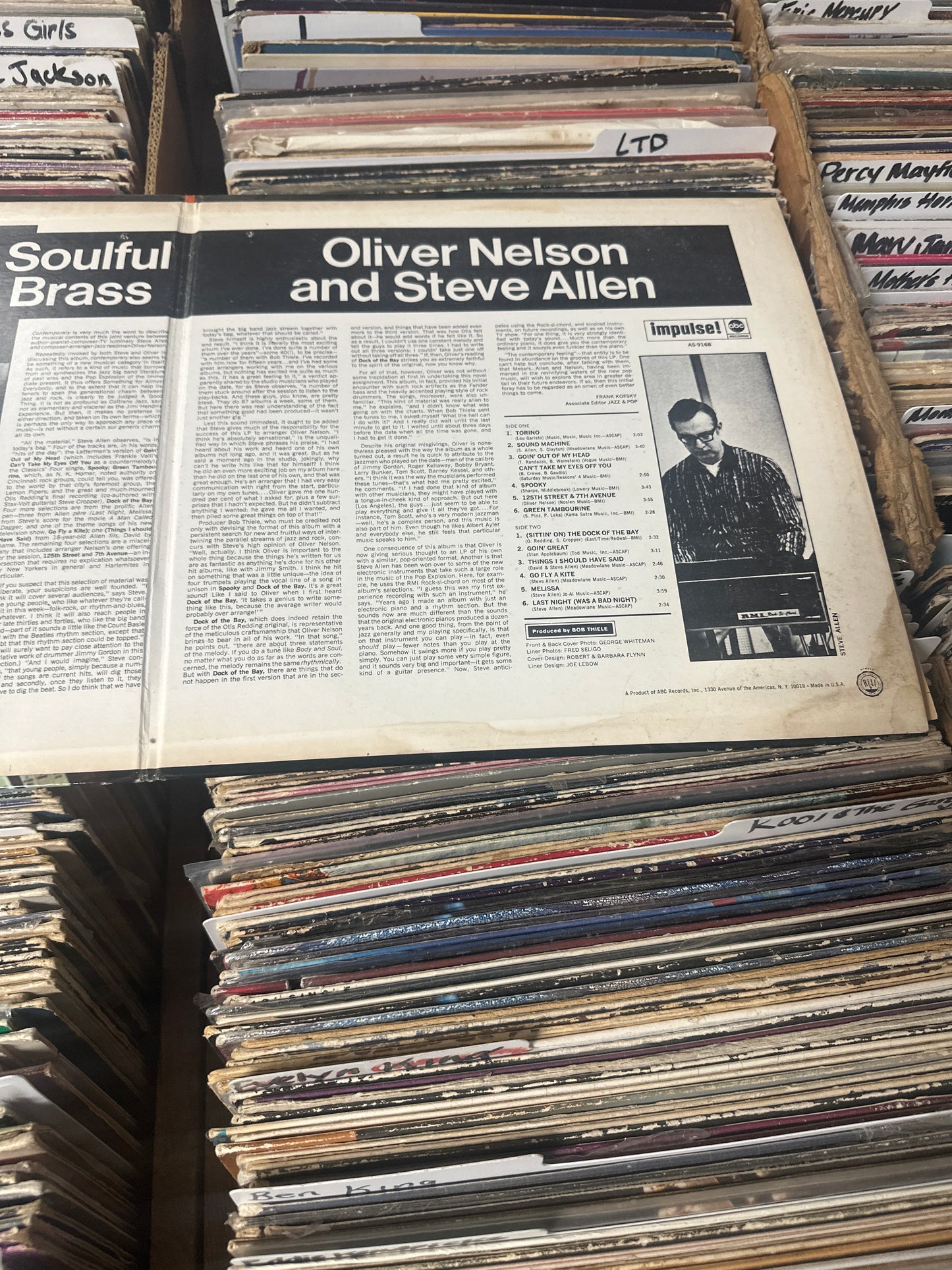 Oliver Nelson And Steve Allen  ‎– Soulful Brass Vinyl LP AS-9168 VG+/VG