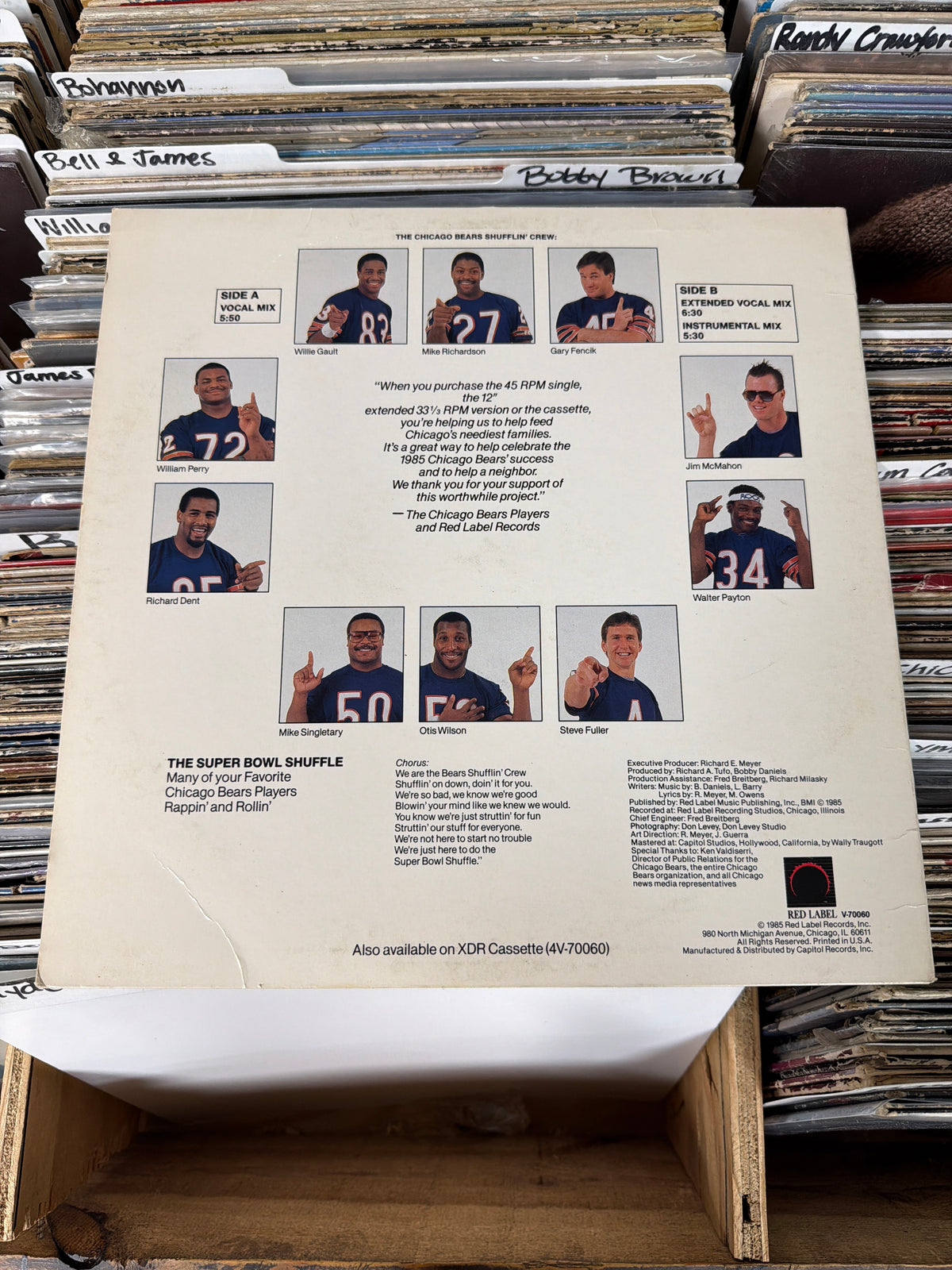 The Chicago Bears Shufflin' Crew – The Super Bowl Shuffle V-70060 12" Vinyl VG/VG