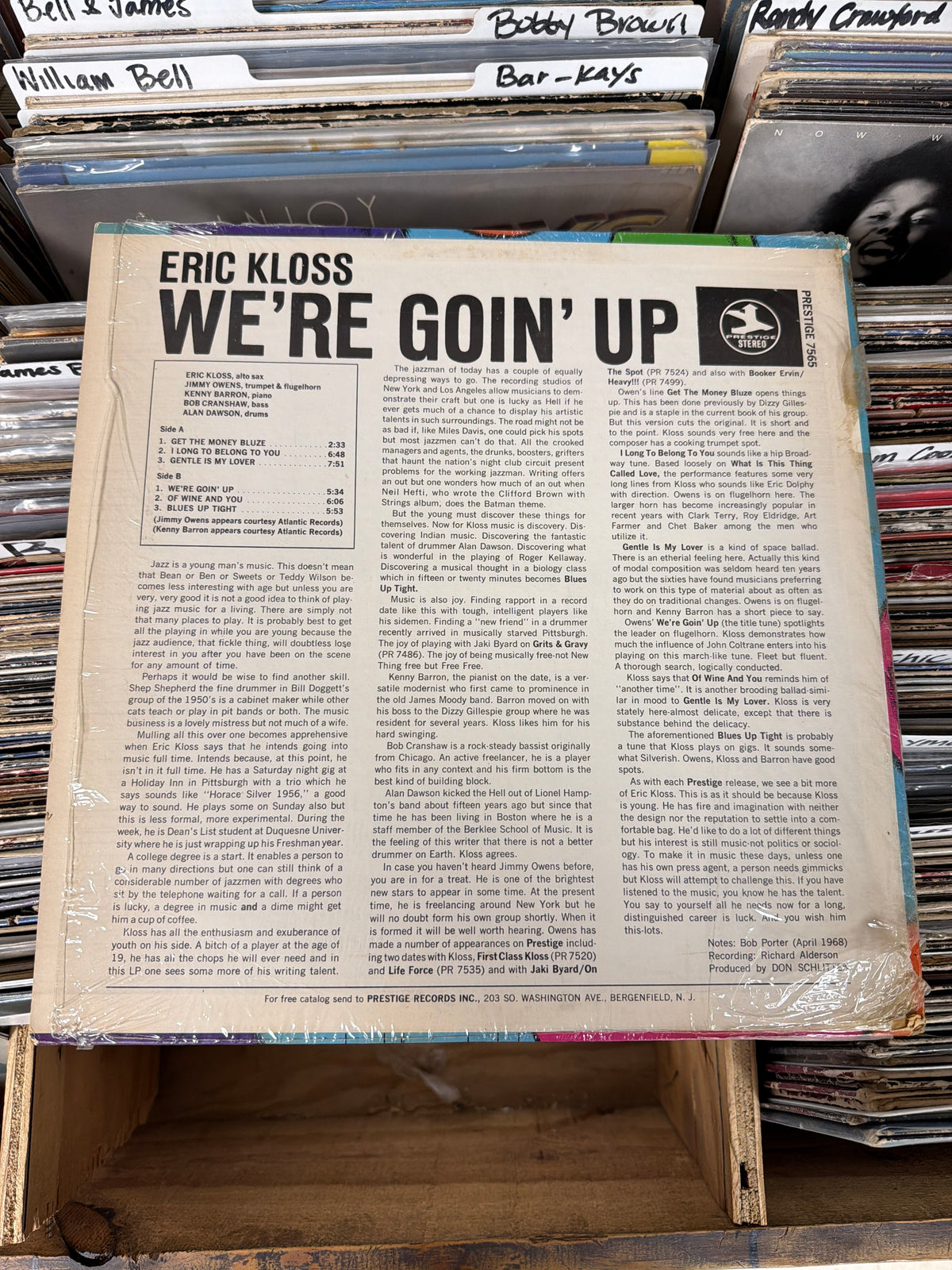 Eric Kloss – We're Goin' Up PR 7565 Vinyl LP VG/VG+