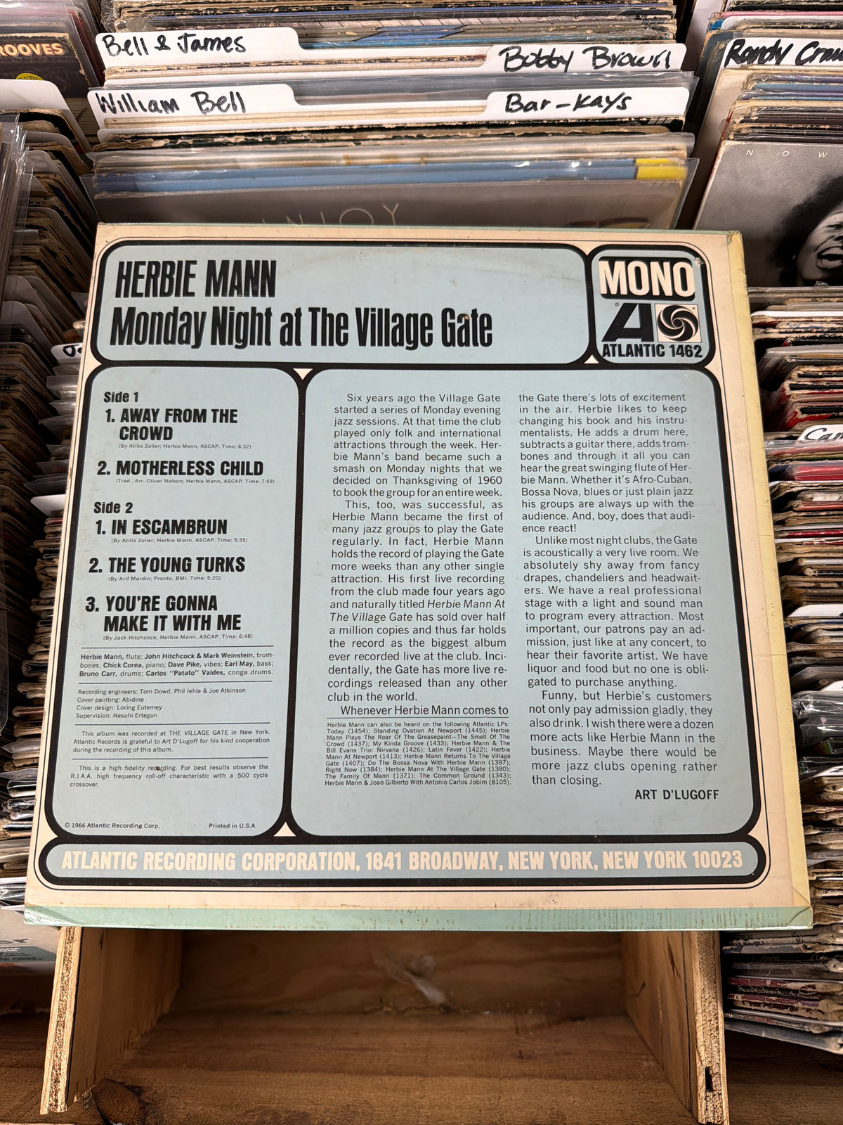 Herbie Mann – Monday Night At The Village Gate 1462 Vinyl LP VG/VG