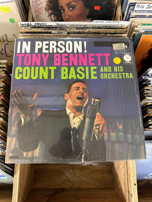 Tony Bennett With Count Basie And His Orchestra* ‎– In Person!  Vinyl LP,  Reissue VG+/VG+