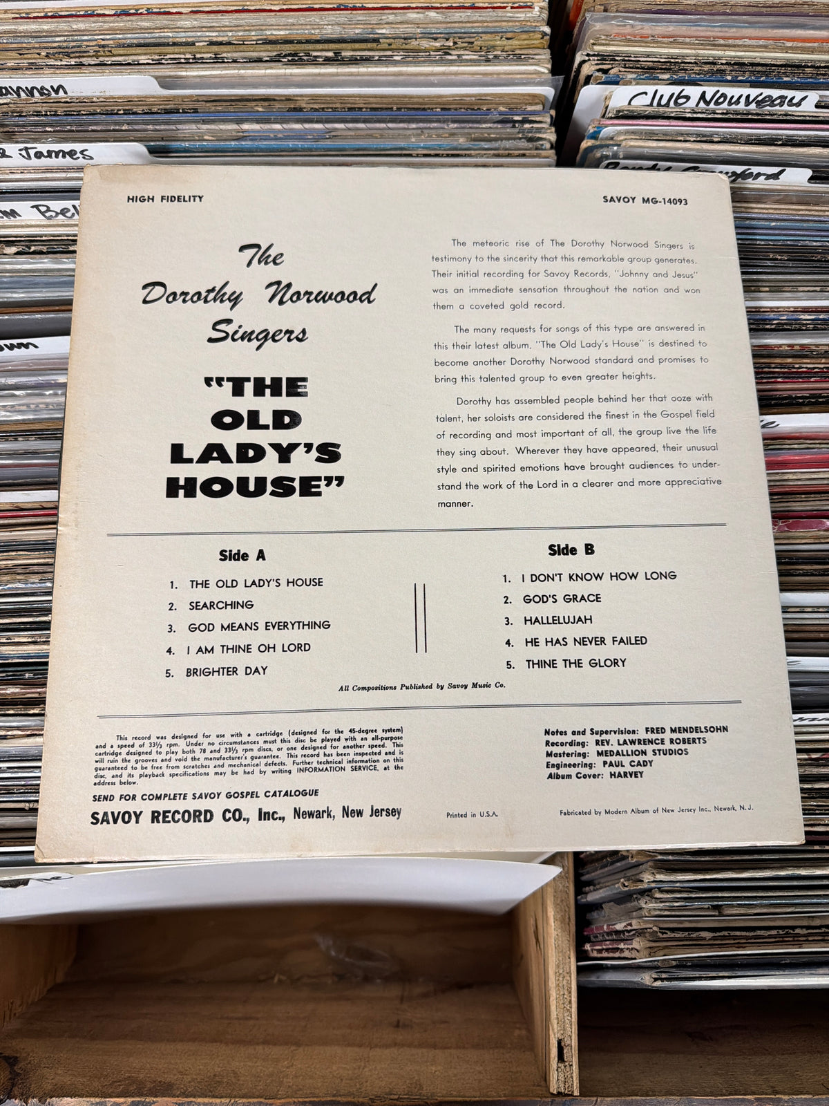 The Dorothy Norwood Singers – The Old Lady’s House MG-14093 Vinyl LP G+/VG