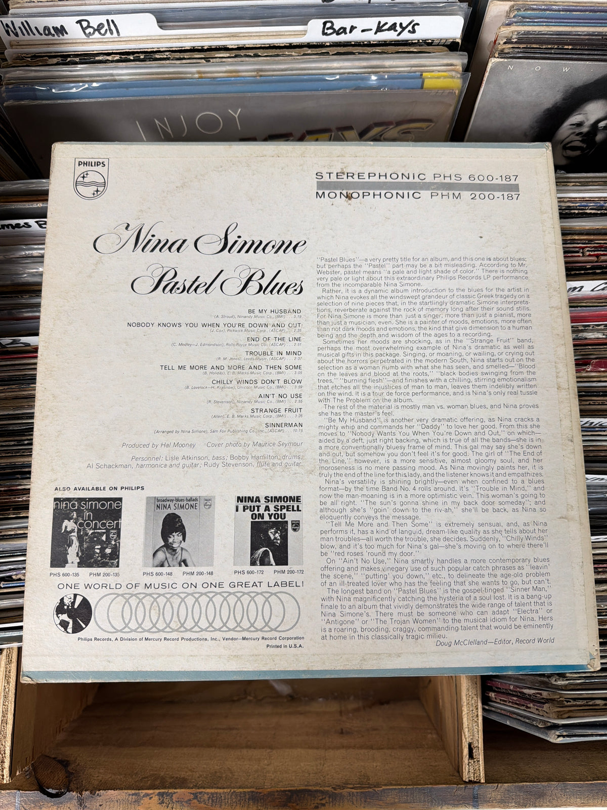Nina Simone – Pastel Blues PHS 600-187 Vinyl LP G+/VG