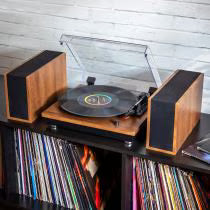 Crosley Riff Record Player With Speakers - Walnut