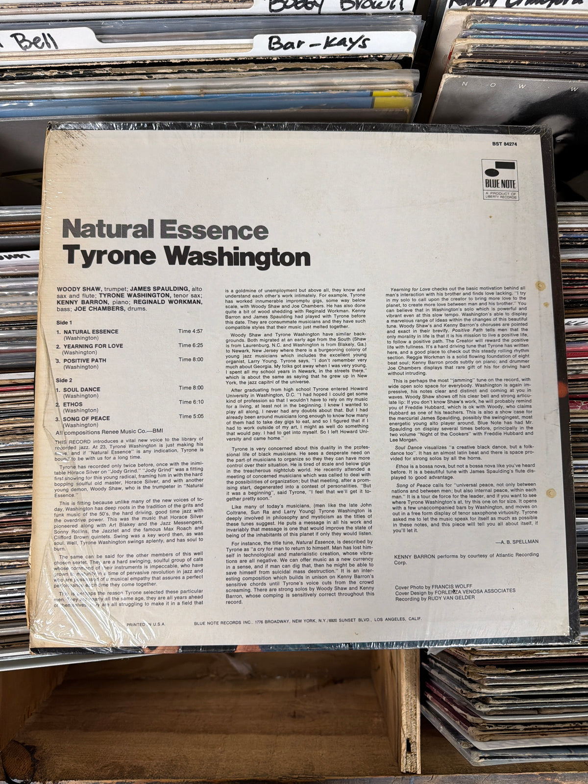 Tyrone Washington – Natural Essence BST 84274 VG+/VG+
