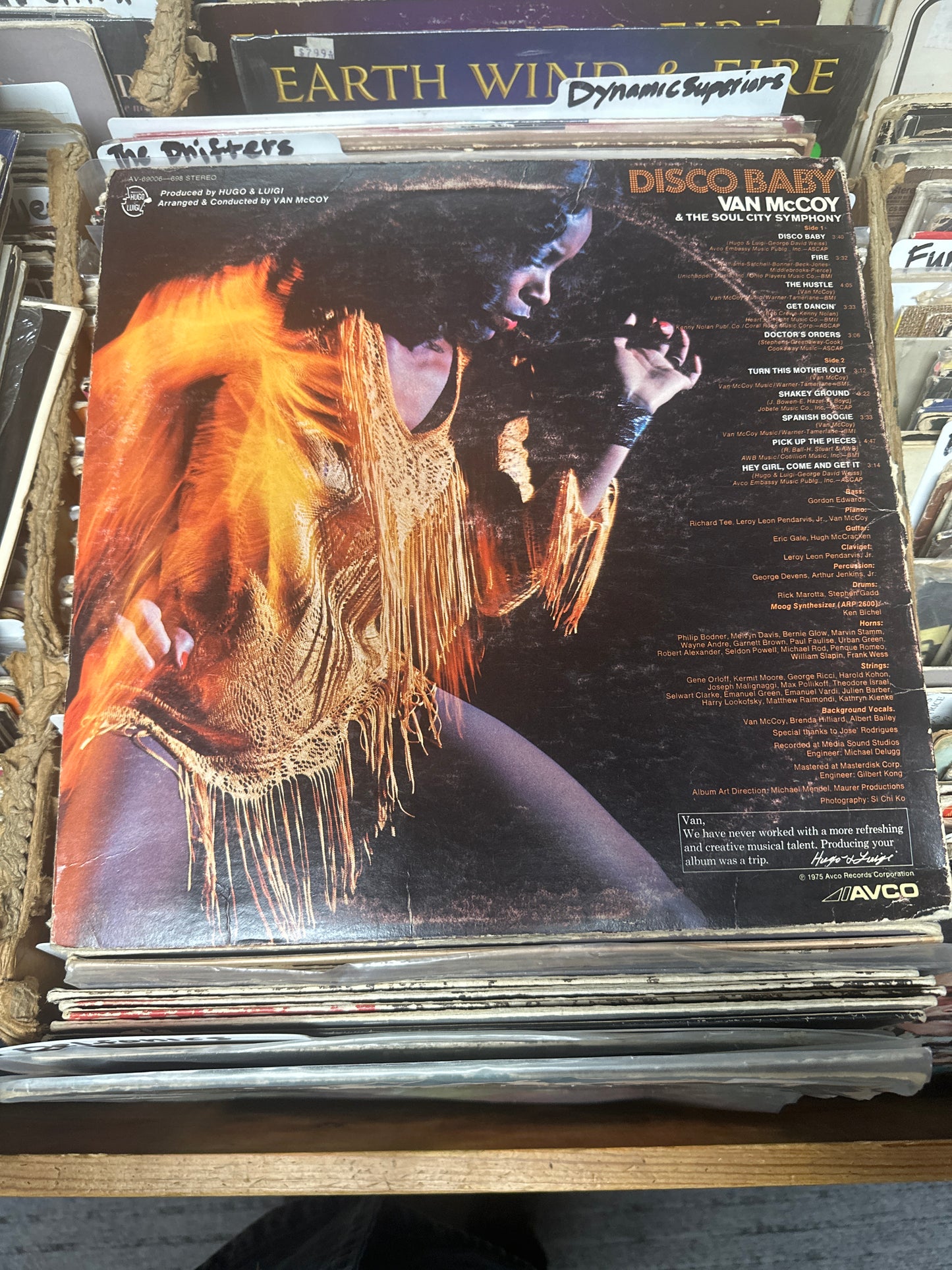Van McCoy & The Soul City Symphony ‎– Disco Baby Vinyl Lp  AV-69006-698 VG/VG