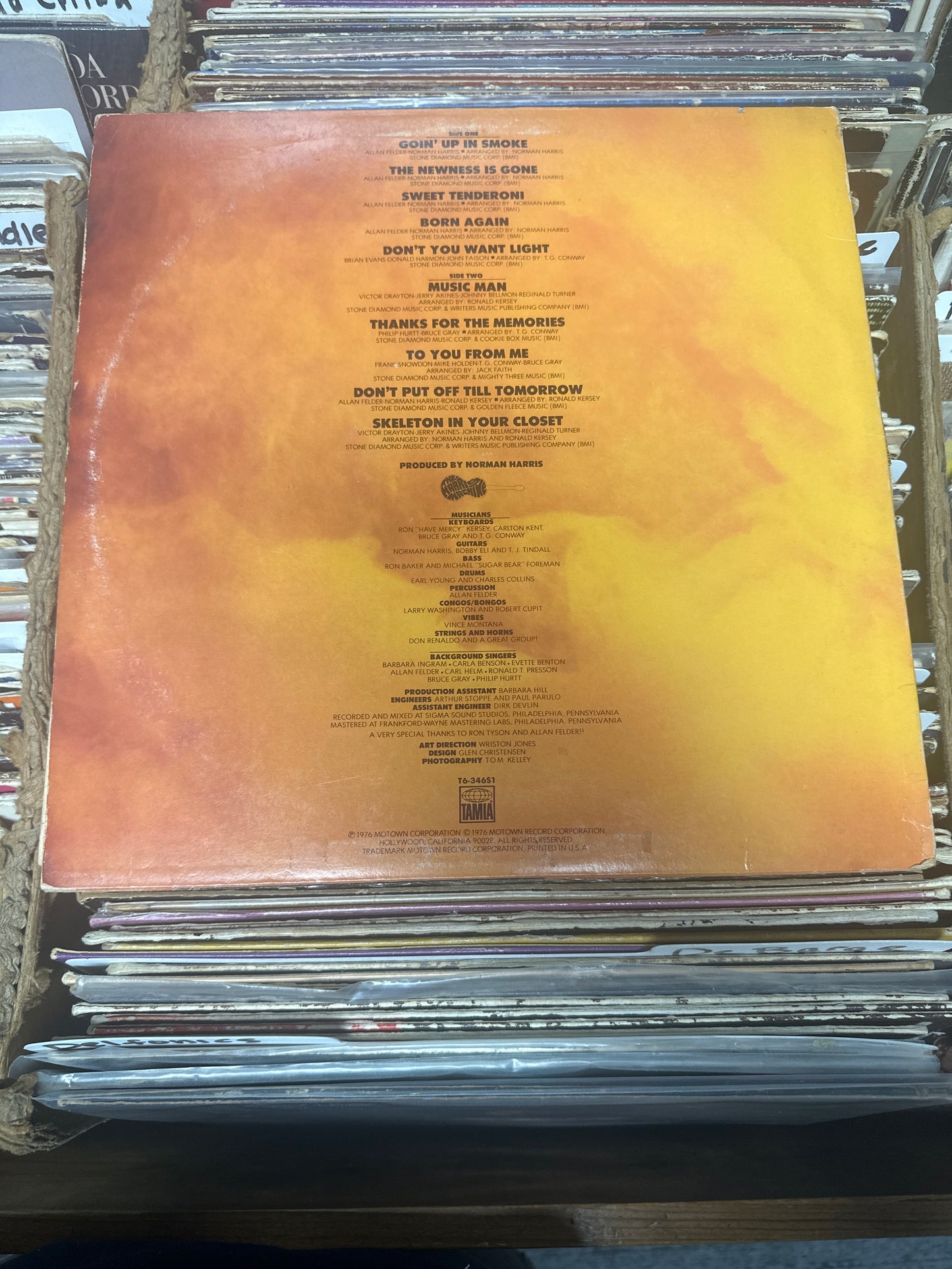 Eddie Kendricks ‎– Goin' Up In Smoke Vinyl Lp  VG/VG+