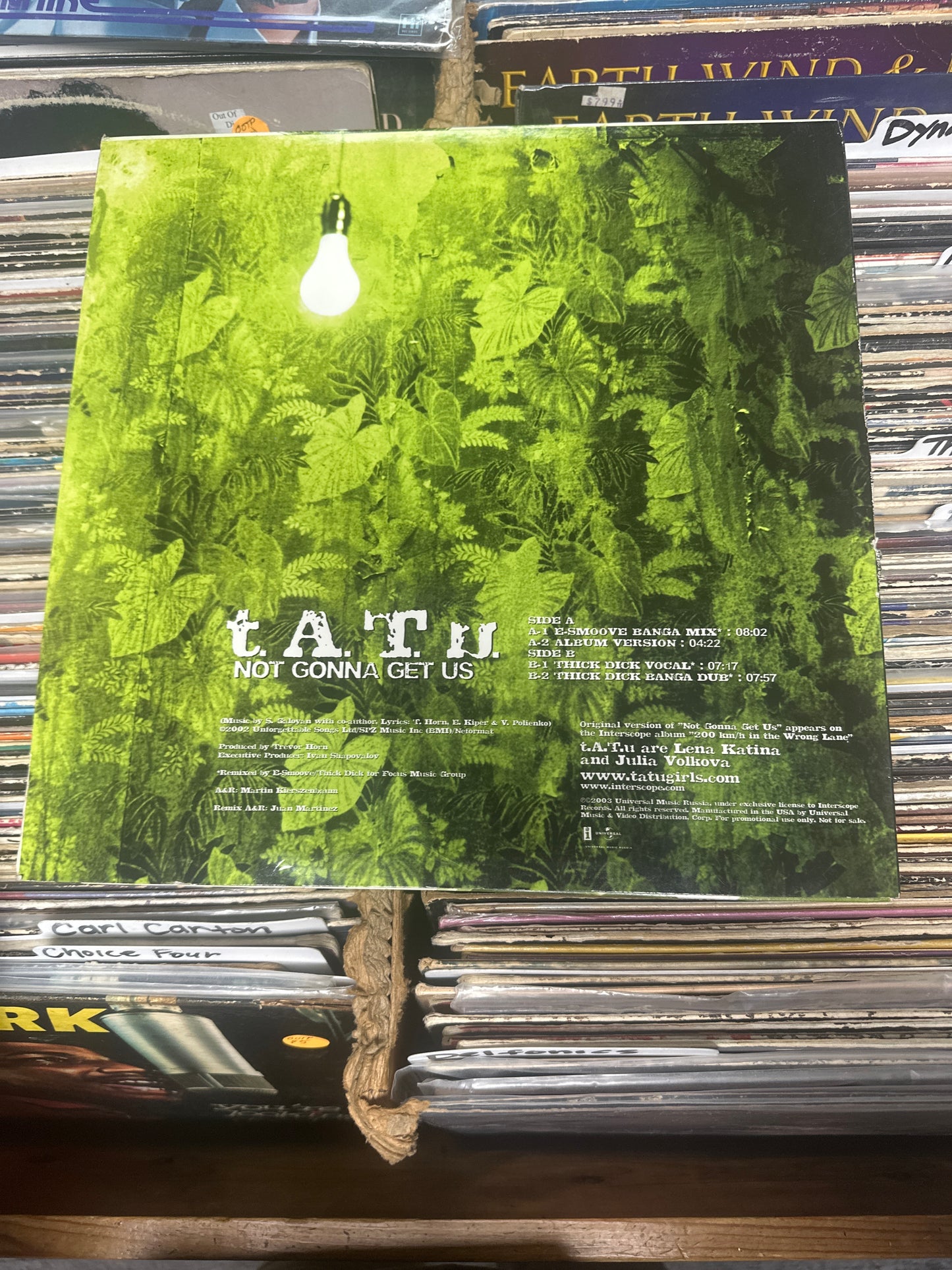 T.A.TU.-Not Gonna Get Us 12" Vinyl LP  INTR-10969-1 VG+/VG+