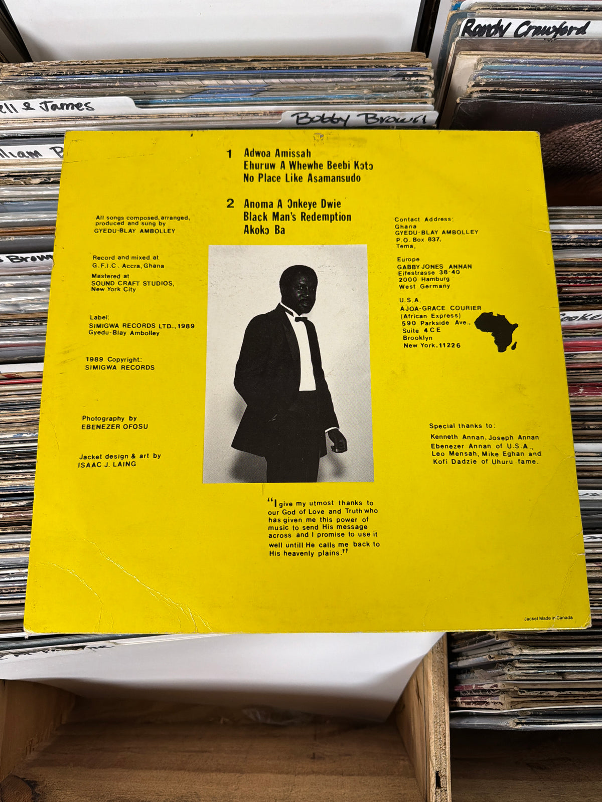 Autographed Gyedu-Blay Ambolley – Gyedu-Blay Ambolley SG-06-902 Vinyl LP VG/VG