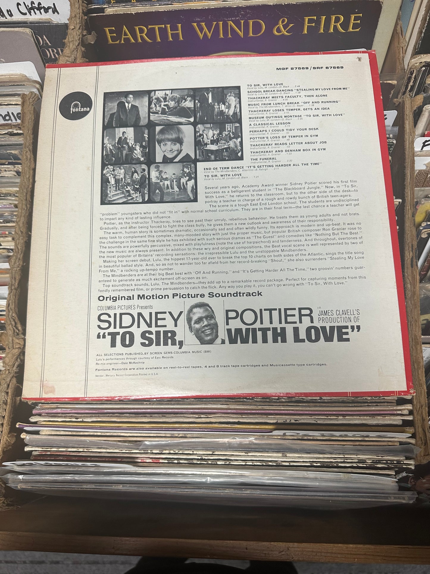Various ‎– To Sir, With Love Original Motion Picture Soundtrack Vinyl LP SRF 67569 VG+/VG+