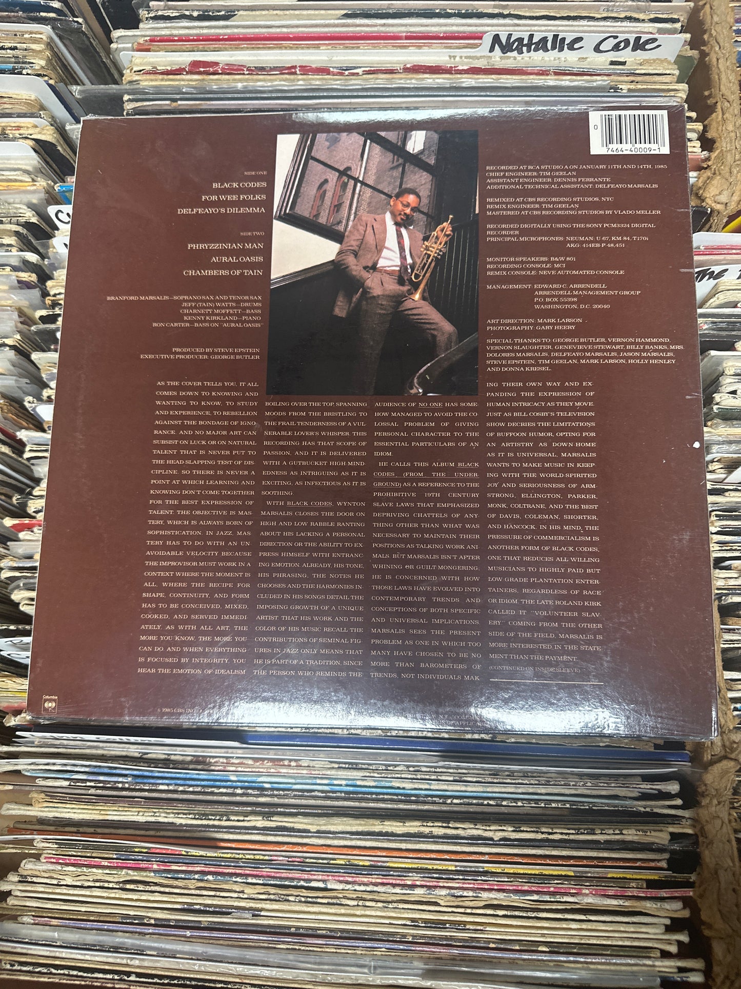 Wynton Marsalis – Black Codes (From The Underground) Vinyl LP FC 40009