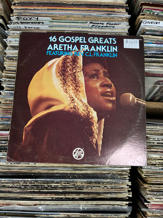 Aretha Franklin Featuring Rev. C.L. Franklin – 16 Gospel Greats  Vinyl LP VG/VG