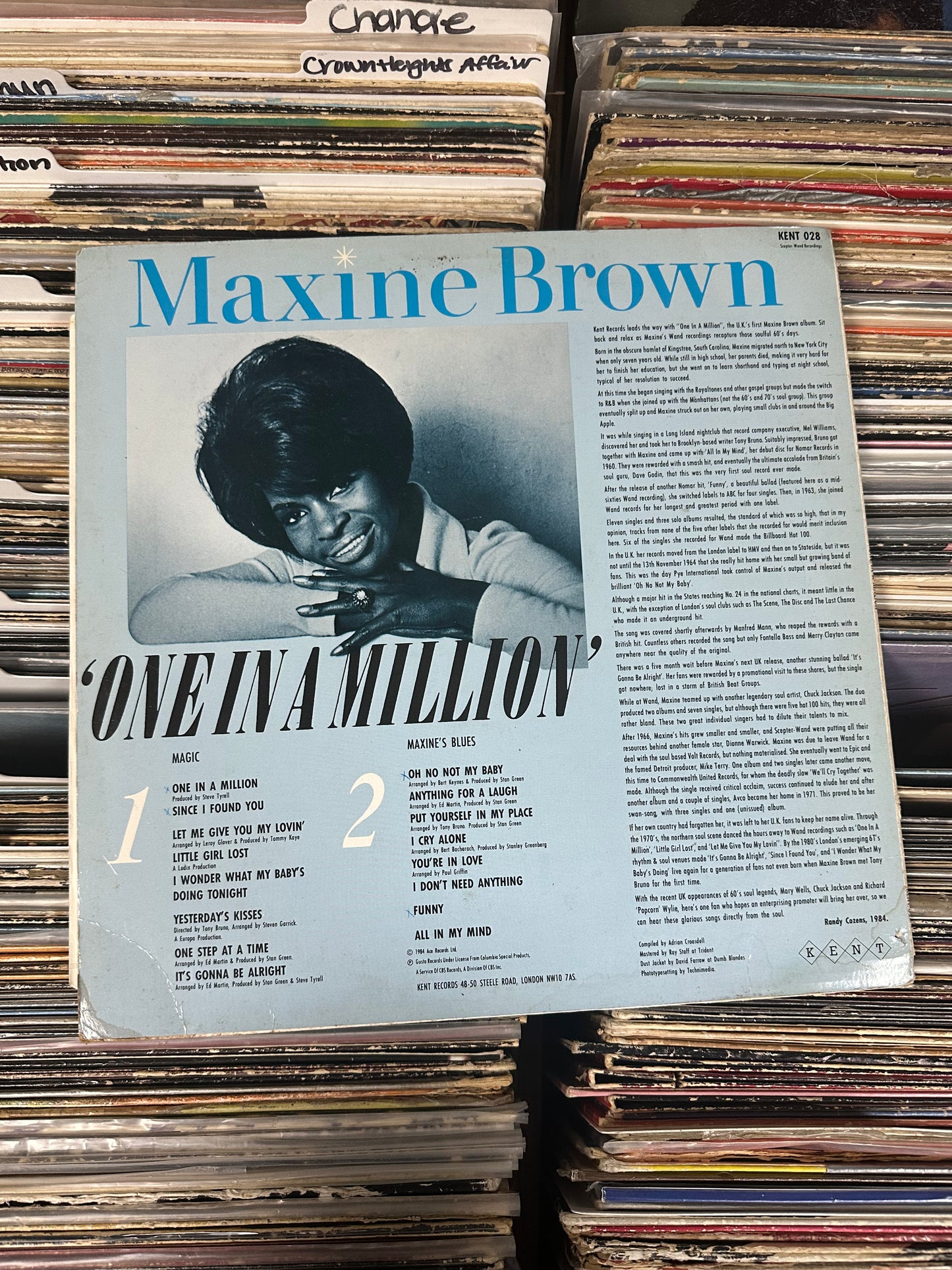 Maxine Brown ‎– One In A Million Vinyl LP KENT 028 Near Mint/VG+