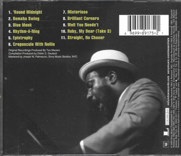 Thelonious Monk – The Essential Thelonious Monk CD VG+/VG+