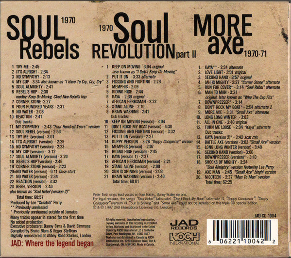 Bob Marley & The Wailers ‎– The Complete Bob Marley & The Wailers 1967 To 1972 Part II 3 x CD VG+/VG+