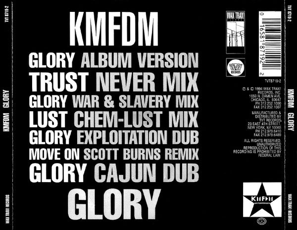 KMFDM ‎– Glory CD VG+/VG+