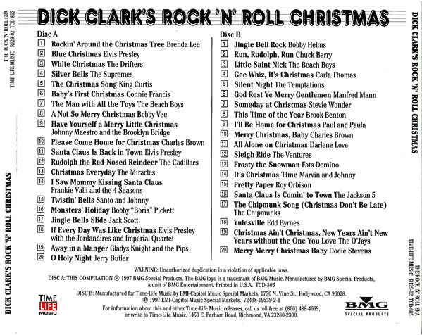 Various ‎– Dick Clark's Rock 'N' Roll Christmas 2 x CD VG+VG+