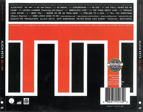 Alicia Keys ‎– As I Am CD Mint Condition