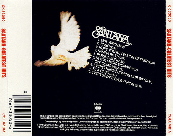 Santana – Santana's Greatest Hits CD VG+/VG+
