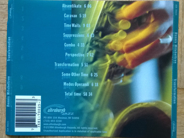 Dennis Mitcheltree – Transformation CD VG+/VG+