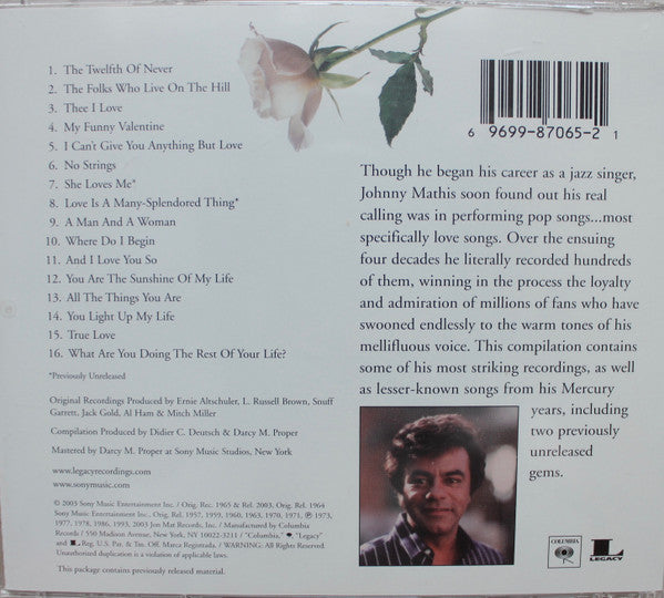 Johnny Mathis – Love Songs CD Mint Condition