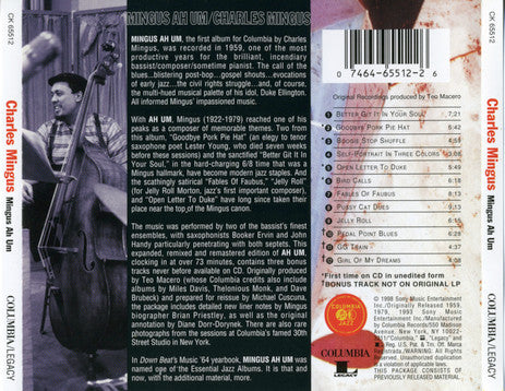 Charles Mingus – Mingus Ah Um CD VG+/VG+