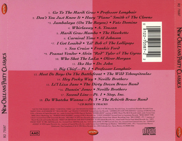 Various ‎– New Orleans Party Classics CD VG+/VG+