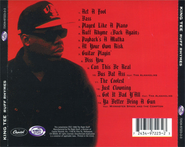 King Tee ‎– Ruff Rhymes CD VG+/VG+