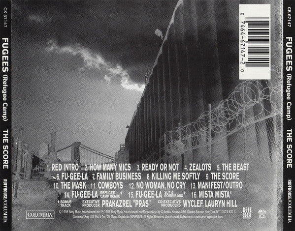 Fugees ‎– The Score CD VG+/VG+