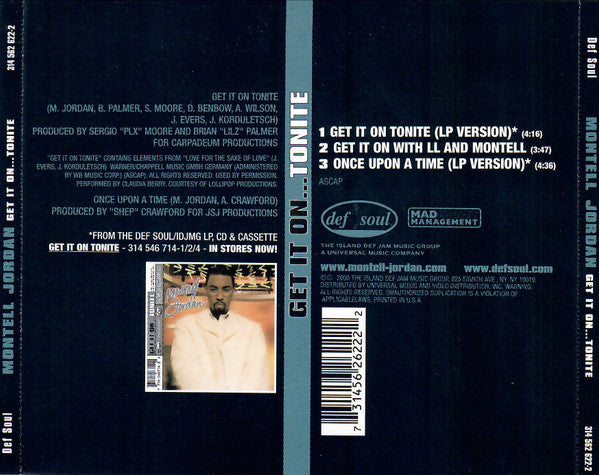 Montell Jordan – Get It On Tonite CD VG+/VG+
