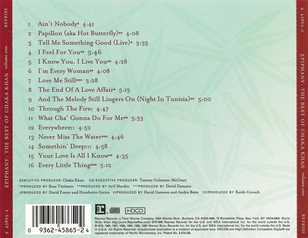 Chaka Khan – Epiphany: The Best Of Chaka Khan Volume One CD VG+/VG+