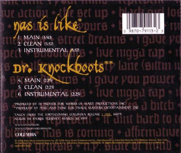 Nas – Nas Is Like / Dr. Knockboots CD Mint Condition