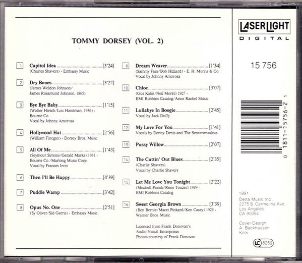 Tommy Dorsey – Tommy Dorsey (Vol. 2) CD Mint Condition