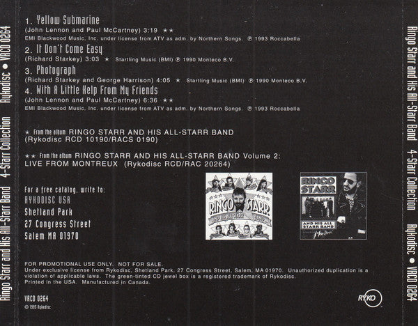 Ringo Starr And His All Starr Band – Private Issue CD VG+/VG+