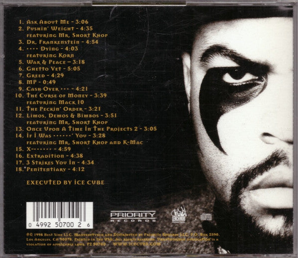 Ice Cube – War & Peace Vol. 1 (The War Disc) CD VG+/VG+
