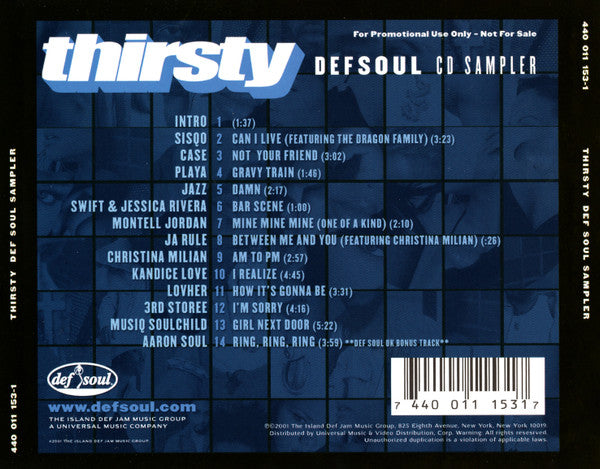 Various – Thirsty: Def Soul Sampler CD Mint Condition