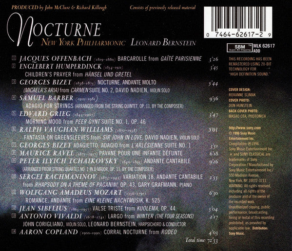 Leonard Bernstein, New York Philharmonic – Nocturne CD Mint Condition