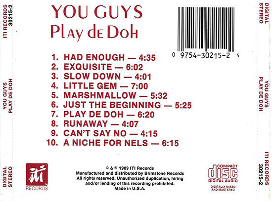 You Guys – Play De Doh CD VG+/VG+