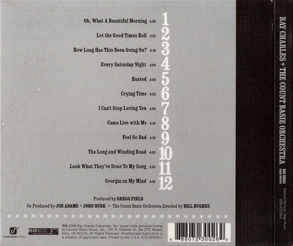 Ray Charles + The Count Basie Orchestra – Ray Sings - Basie Swings CD Mint Condition