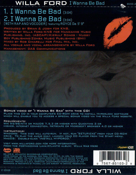 Willa Ford – I Wanna Be Bad CD Mint Condition