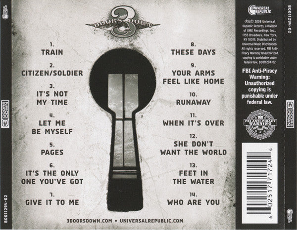 3 Doors Down ‎– 3 Doors Down CD Mint Condition