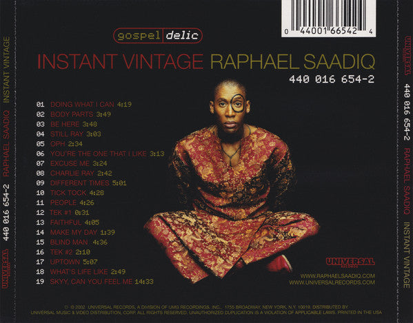 Raphael Saadiq – Instant Vintage CD VG+/VG+