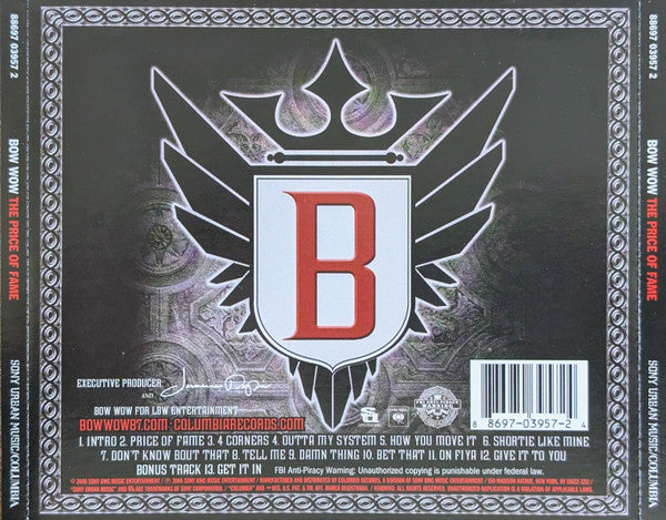 Bow Wow ‎– The Price Of Fame CD Mint Condition