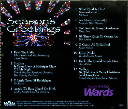 Various ‎– Season's Greetings (Happy Holidays - Wards) CD VG+/VG+