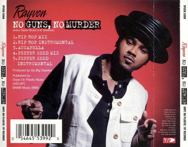 Rayvon ‎– No Guns, No Murder Maxi Single CD
