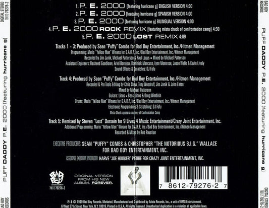 Puff Daddy ‎– P. E. 2000 CD Mint Condition