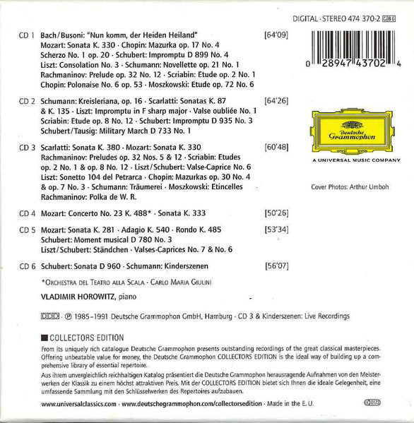 Horowitz* – Complete Recordings On Deutsche Grammophon 6 x CD VG+/VG+