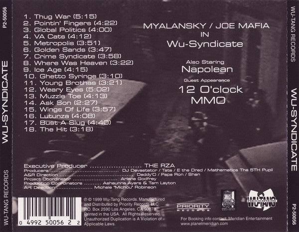 Myalansky & Joe Mafia In Wu-Syndicate – Wu-Syndicate CD VG+/VG+