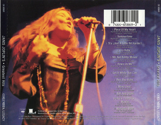 Janis Joplin – Janis Joplin's Greatest Hits CD Mint Condition