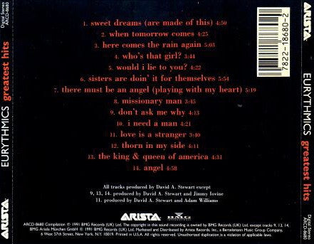 Eurythmics – Greatest Hits CD Mint Condition